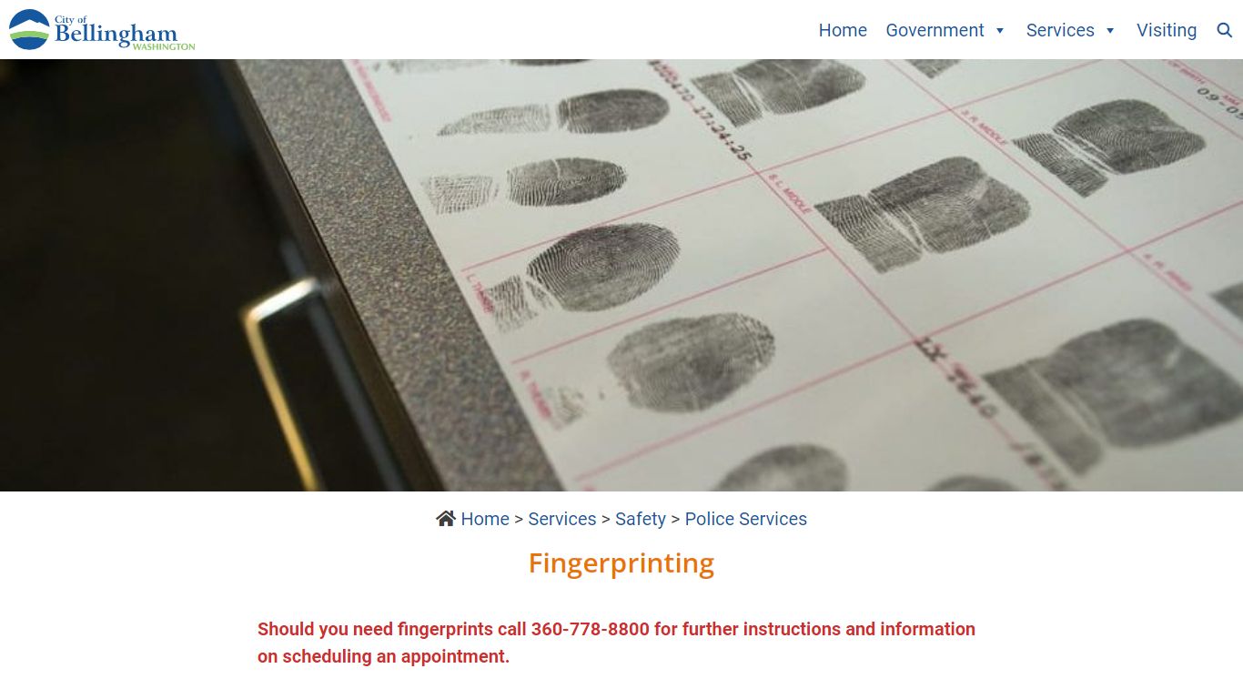 Fingerprinting - City of Bellingham